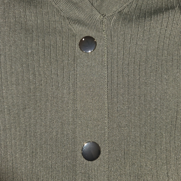 New York & Company Olive Long Sleeve Ribbed Dress - Picture 3 of 3